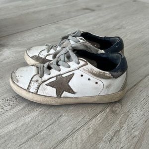 White and navy Golden Goose sneakers